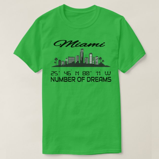 Camiseta El GPS coordina Ciudad Miami Skyline Dream City 1 (Diseño del anverso)