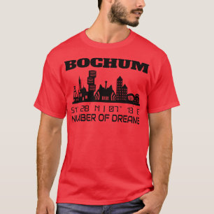 Camiseta El GPS Coordina La Ciudad De Bochum Skyline Dream
