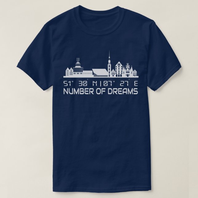 Camiseta El GPS coordina la ciudad de Dortmund Skyline Drea (Diseño del anverso)