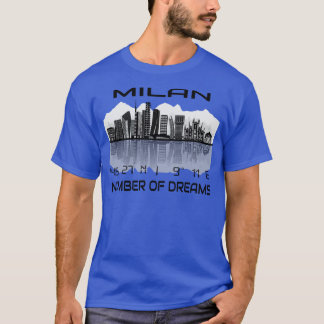 Camiseta El GPS coordina la ciudad de Milán Skyline Dream C