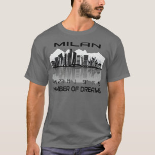 Camiseta El GPS coordina la ciudad de Milán Skyline Dream C