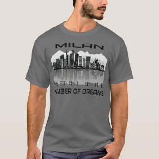 Camiseta El GPS coordina la ciudad de Milán Skyline Dream C