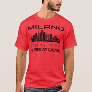 Camiseta El GPS coordina la ciudad de Milán Skyline Dream C