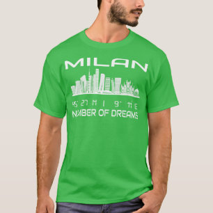 Camiseta El GPS coordina la ciudad de Milán Skyline Dream C