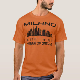 Camiseta El GPS coordina la ciudad de Milán Skyline Dream C