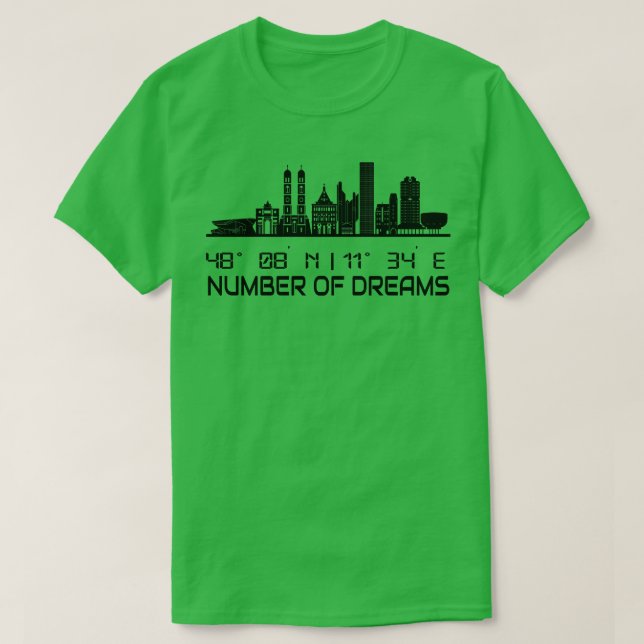 Camiseta El GPS Coordina La Ciudad De Munich Skyline Dream  (Diseño del anverso)