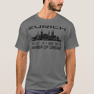 Camiseta El Gps coordina la ciudad de Zurich Skyline Dream