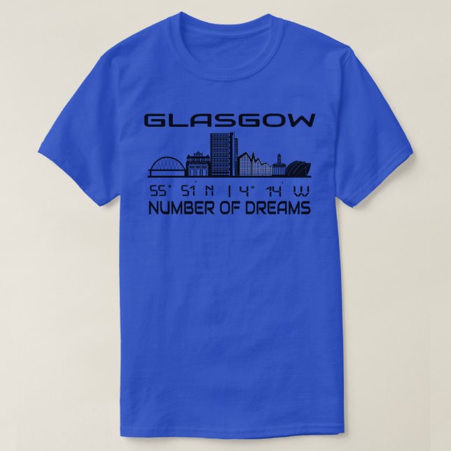 Camiseta El GPS coordina la ciudad Glasgow Skyline Dream Ci (Diseño del anverso)