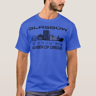 Camiseta El GPS coordina la ciudad Glasgow Skyline Dream Ci