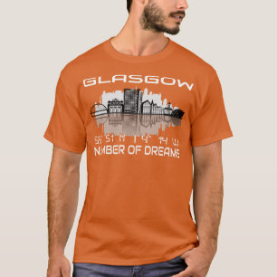 Camiseta El GPS coordina la ciudad Glasgow Skyline Dream Ci