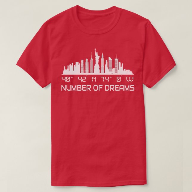 Camiseta El GPS Skyline de Nueva York coordina Manhattan (Diseño del anverso)