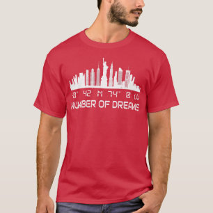 Camiseta El GPS Skyline de Nueva York coordina Manhattan