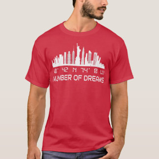Camiseta El GPS Skyline de Nueva York coordina Manhattan