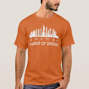 Camiseta El GPS Skyline de Nueva York coordina Manhattan
