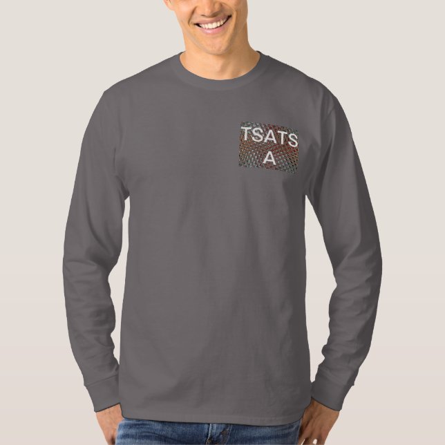 Camiseta El Grabado en relieve Ash Gray Maroon revisado: Un (Anverso)