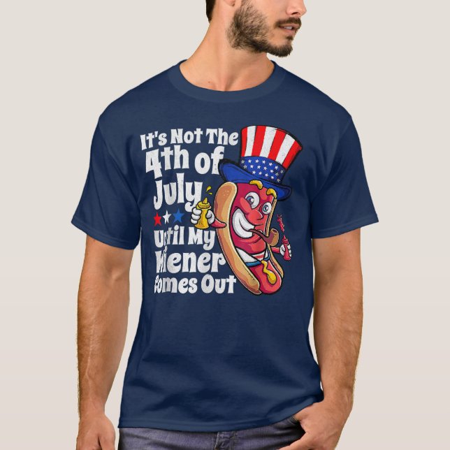 Camiseta El gracioso 4 de julio sale Wiener de perro calien (Anverso)