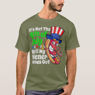 Camiseta El gracioso 4 de julio, un perro caliente salta a 