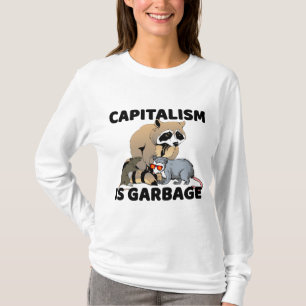 Camiseta El gracioso capitalismo de Marx Raccoon es basura