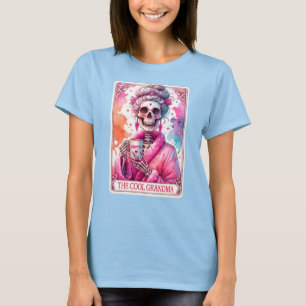 Camiseta El gracioso esqueleto de la tarjeta Tarot de la ab