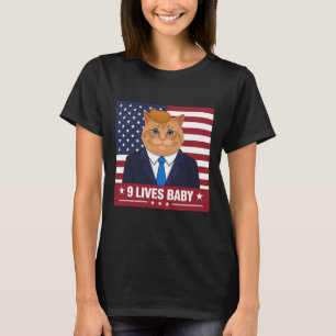 Camiseta El gracioso gato Trump 9 vive un voto gracioso par