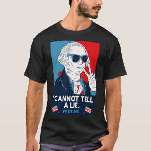 Camiseta El gracioso George Washington 4 de julio no lo pue