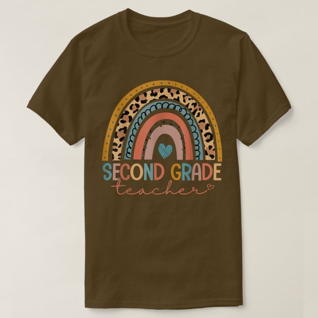 Camiseta El gracioso leopardo arcoiris de segundo grado del (Diseño del anverso)