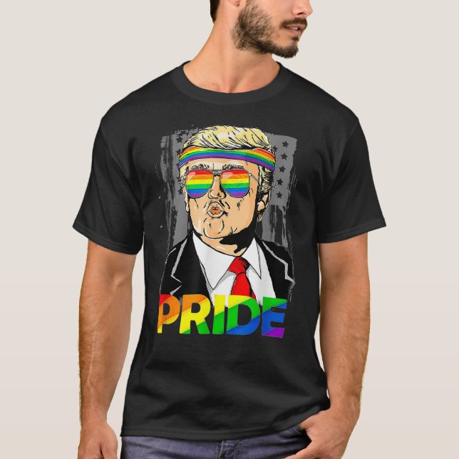 Camiseta El gracioso orgullo gay LGBTQ Trump (Anverso)