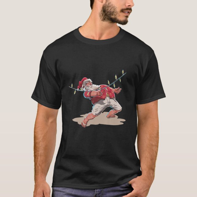 Camiseta El gracioso Papá Noel como bailarín, limbo, baile  (Anverso)