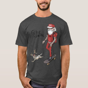Camiseta El gracioso Papá Noel con renos da regalos de Ska