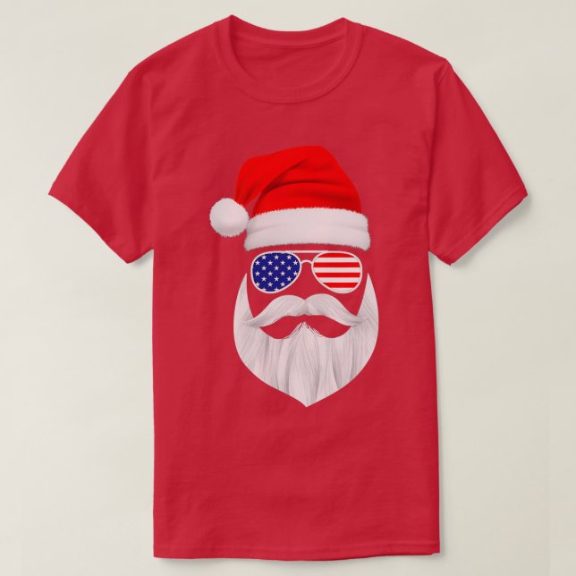 Camiseta El gracioso Papá Noel Enfrenta Gafas De Sol Con 1 (Diseño del anverso)