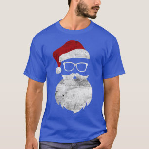 Camiseta El gracioso Papá Noel Enfrenta Gafas De Sol Con 2