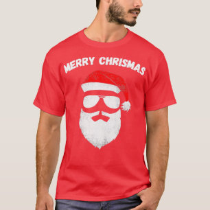 Camiseta El gracioso Papá Noel Enfrenta Gafas De Sol Con 4