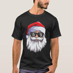 Camiseta El gracioso Papá Noel Enfrenta Gafas De Sol Con Ba