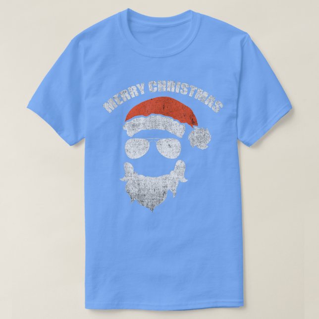 Camiseta El gracioso Papá Noel enfrenta lentes de sol con b (Diseño del anverso)
