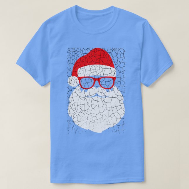 Camiseta El gracioso Papá Noel enfrenta lentes de sol con b (Diseño del anverso)