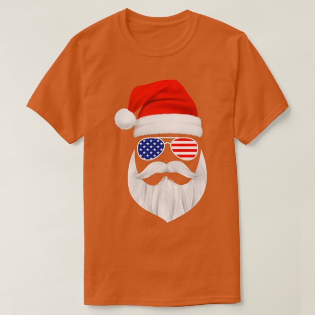 Camiseta El gracioso Papá Noel enfrenta lentes de sol con b (Diseño del anverso)