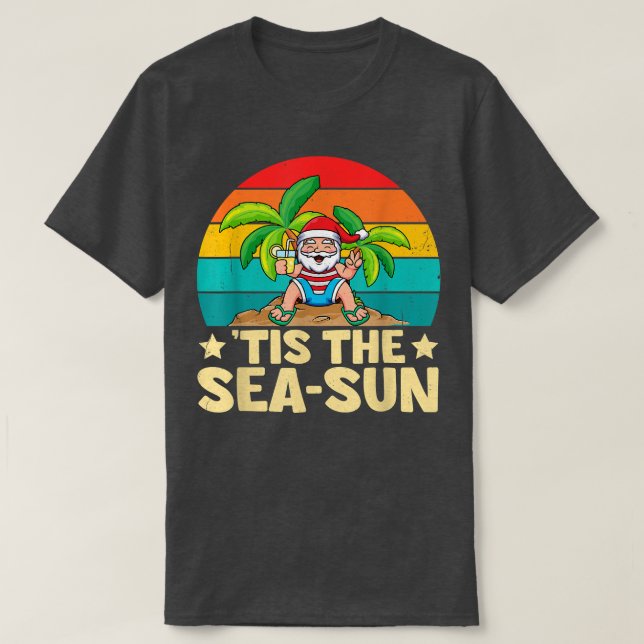Camiseta El gracioso Papá Noel es el Navidad SeaSun en juli (Diseño del anverso)