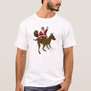 Camiseta El gracioso Papá Noel Montando En El Canguro