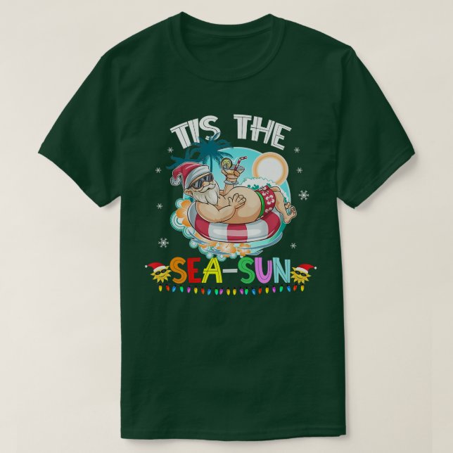 Camiseta El gracioso Papá Noel nadando es el Navidad SeaSun (Diseño del anverso)