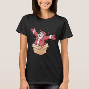 Camiseta El gracioso Papá Noel saliendo de una caja