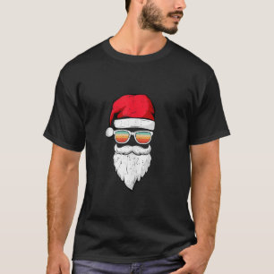 Camiseta El gracioso Papá Noel se enfrenta a lentes de sol 