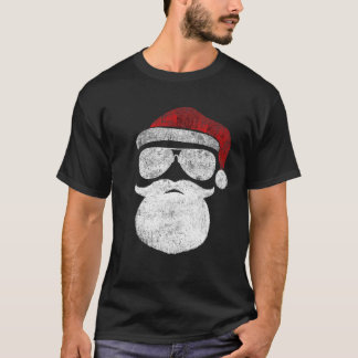 Camiseta El gracioso Papá Noel se enfrenta a lentes de sol