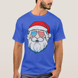Camiseta El gracioso Papá Noel se enfrenta a lentes de sol 