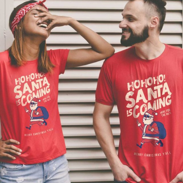 Camiseta El gracioso Papá Noel viene para los Navidades del (Subido por el creador)