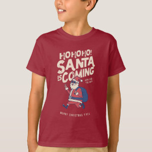 Camiseta El gracioso Papá Noel viene para los Navidades del