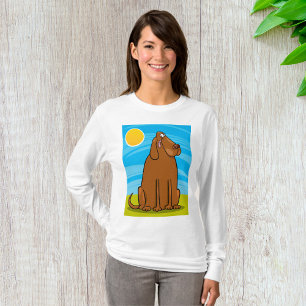 Camiseta El gracioso Perro Marrón sentado al sol