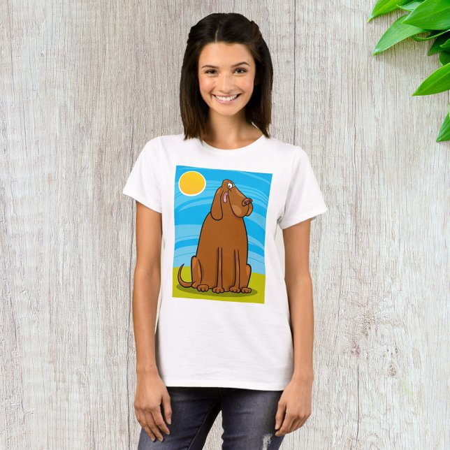 Camiseta El gracioso Perro Marrón sentado al sol (Subido por el creador)
