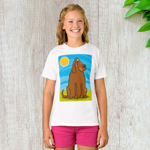 Camiseta El gracioso Perro Marrón sentado al sol