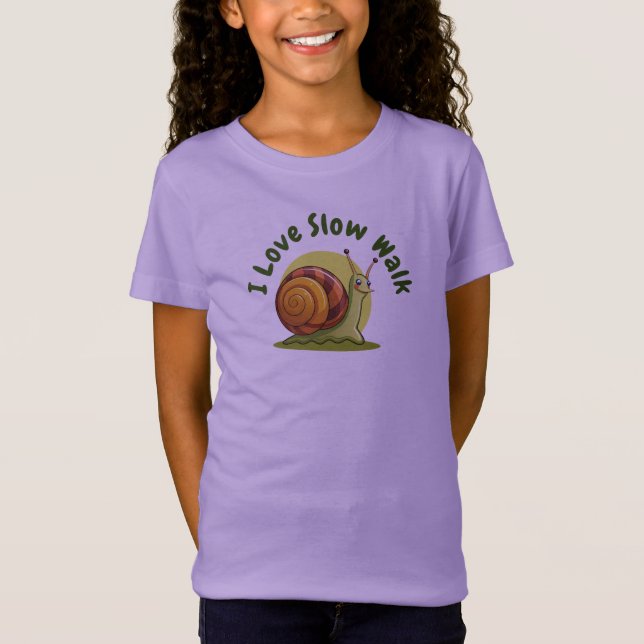 Camiseta El gracioso Personalizado Green Snail ama la camin (Anverso)