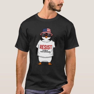 Camiseta El gracioso pingüino resiste a los seguidores en p